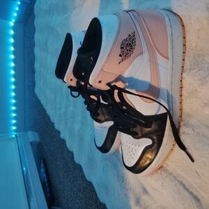 Jordan Women's Pink and Black Sneakers